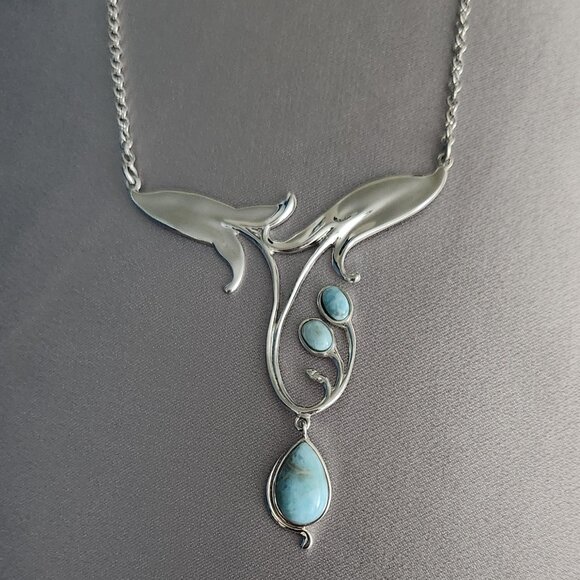 JTV Larimar & Sterling Silver Necklace - Picture 2 of 5